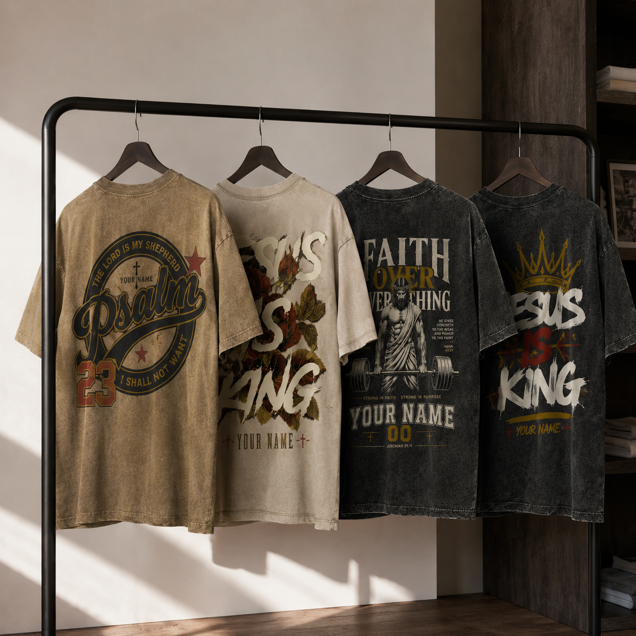 Custom Christian Shirt, God Has a Plan Acid Washed Graphic Tee with Name Number