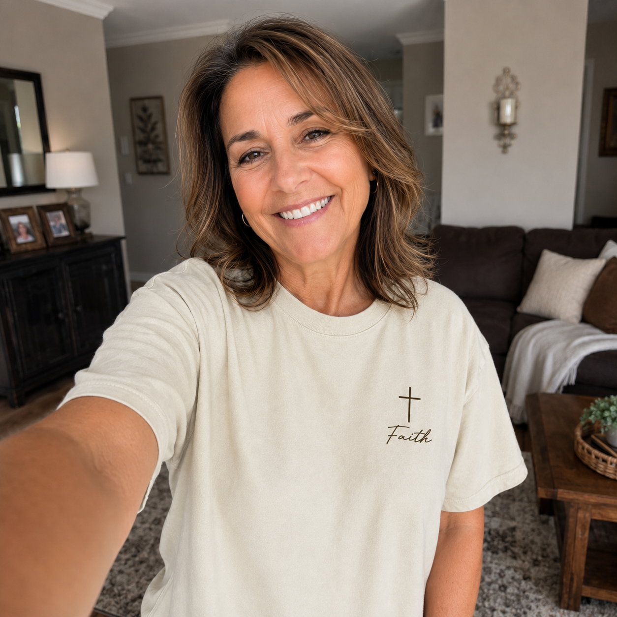 Faith Washed T-Shirt - Vintage Wash Unisex Tee, Christian Faith Graphic Tshirt