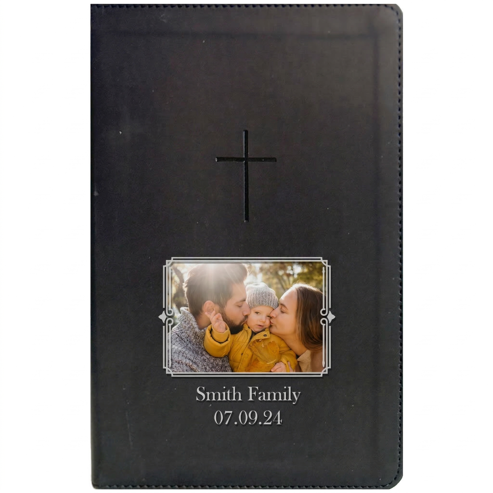 Personalized NLT Bible Black - Photo & Text - Red Letter, Filament Enabled