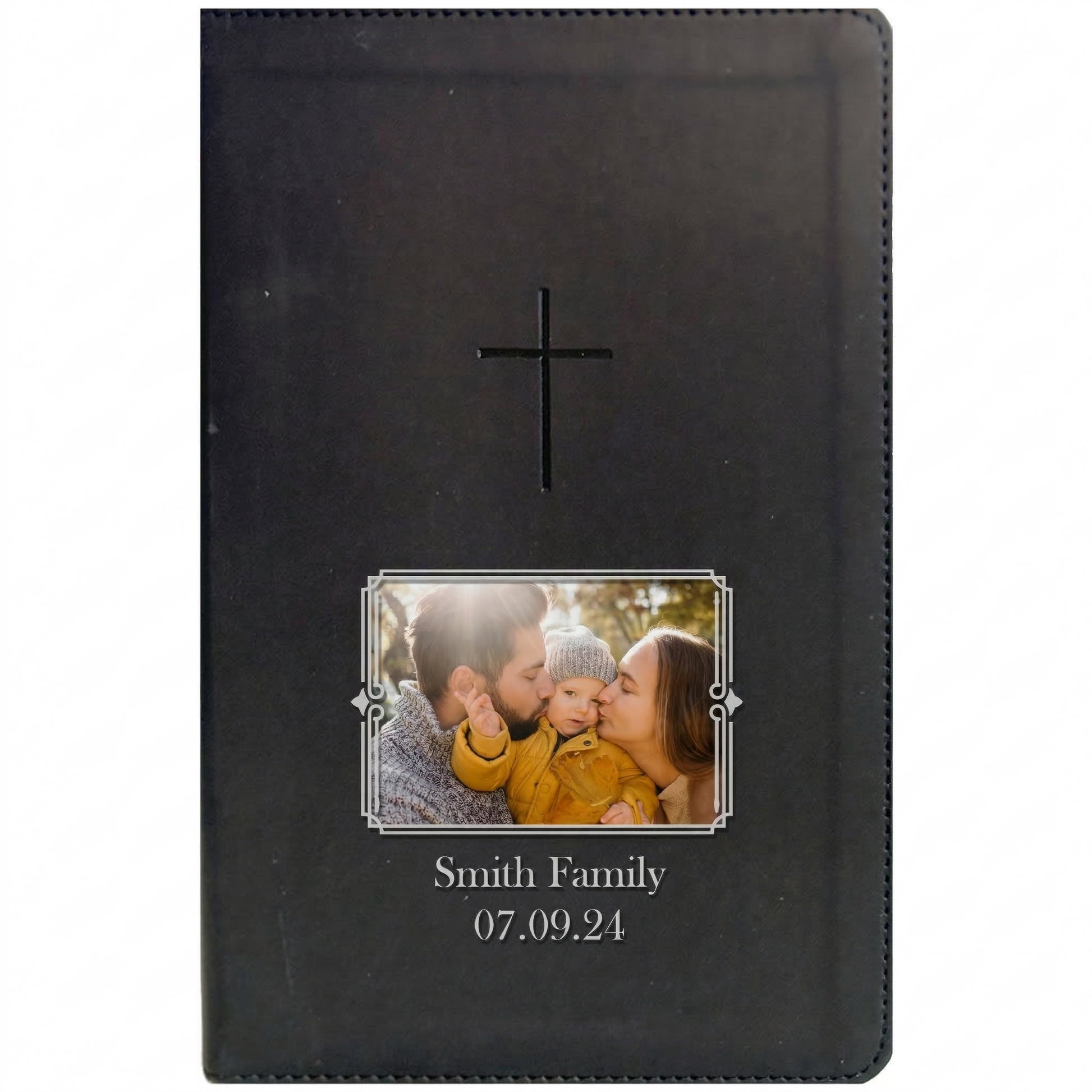 Personalized NLT Bible Black - Photo & Text - Red Letter, Filament Enabled