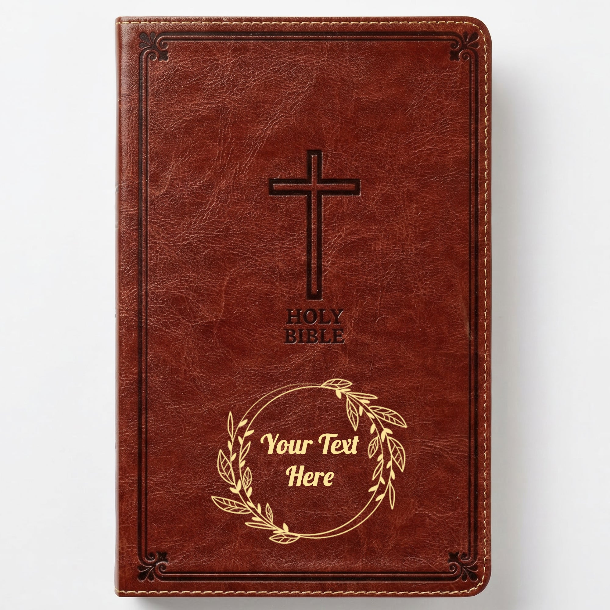 Personalized KJV Bible Auburn - Red Letter Edition - Floral Frame