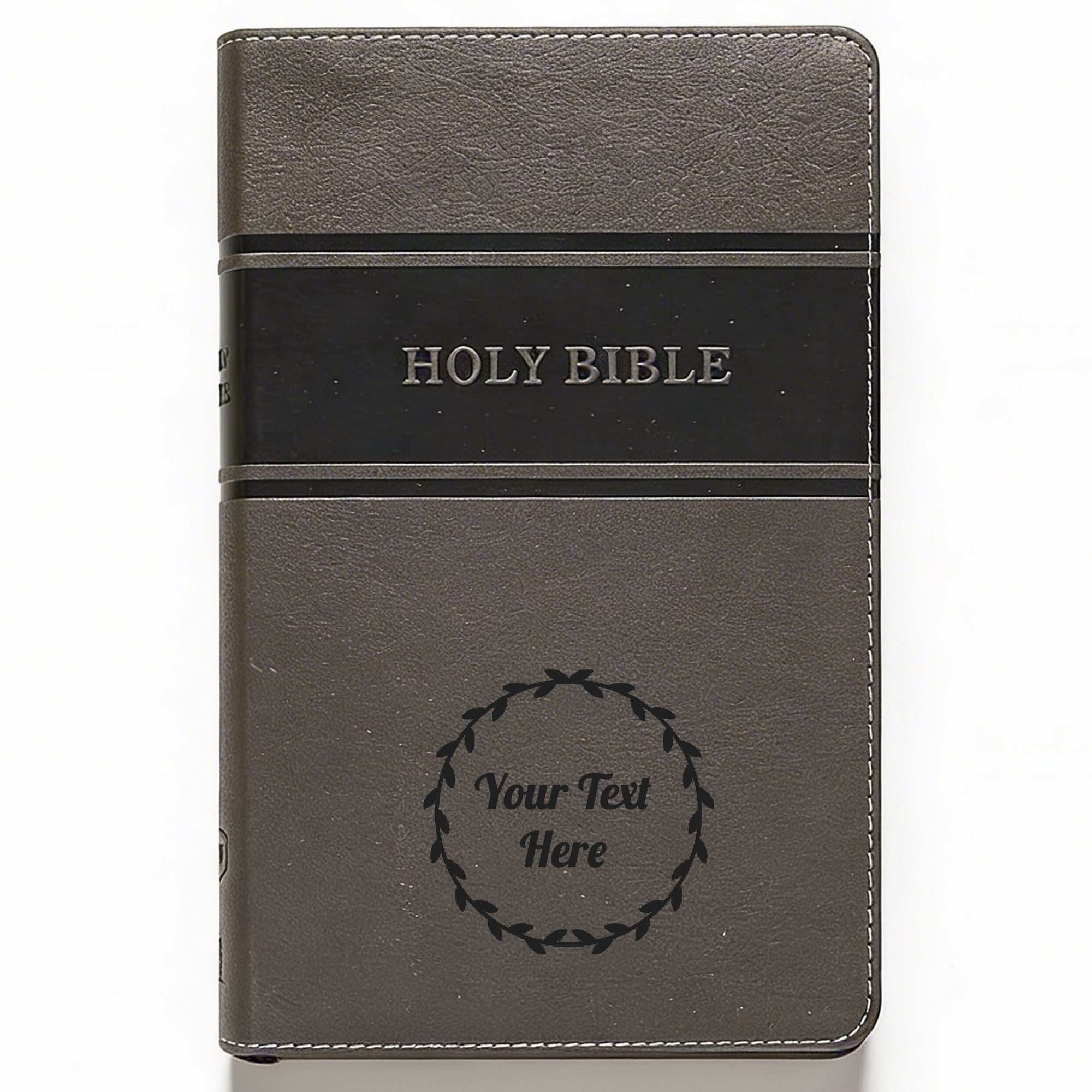 Personalized KJV Bible Gray Deluxe - Red Letter Edition - Floral Frame