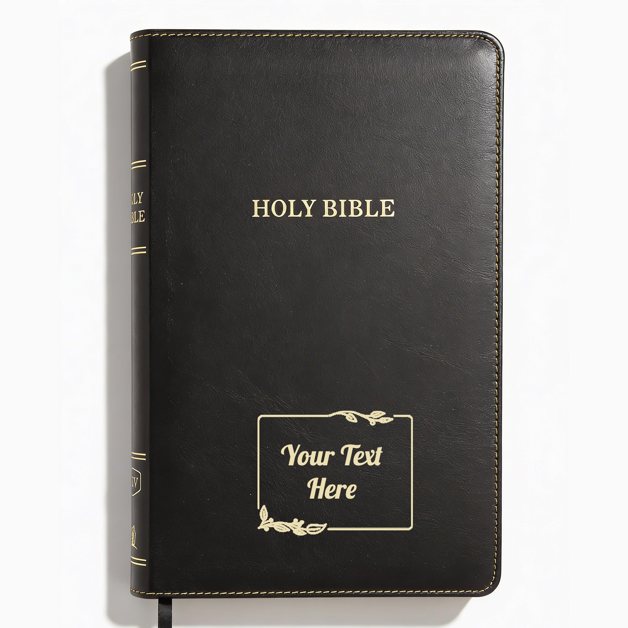 Personalized KJV Bible Black Thinline - Red Letter - Floral Frame