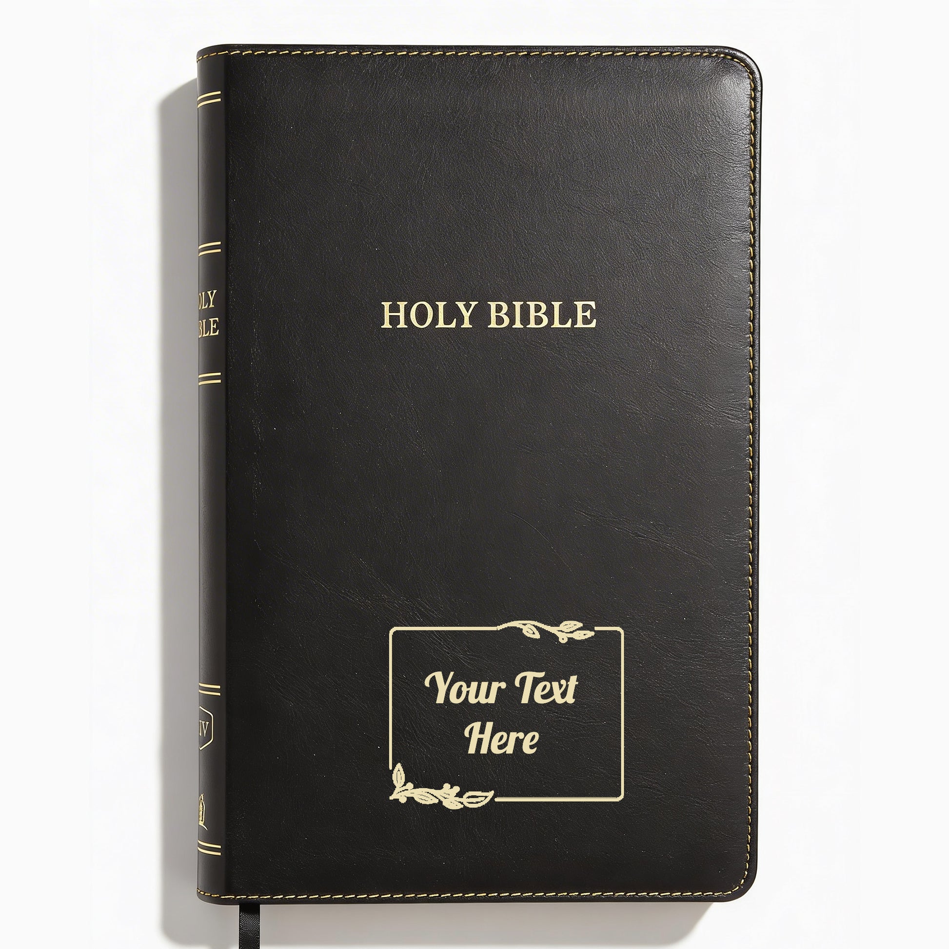 Personalized KJV Bible Black Thinline - Red Letter - Floral Frame