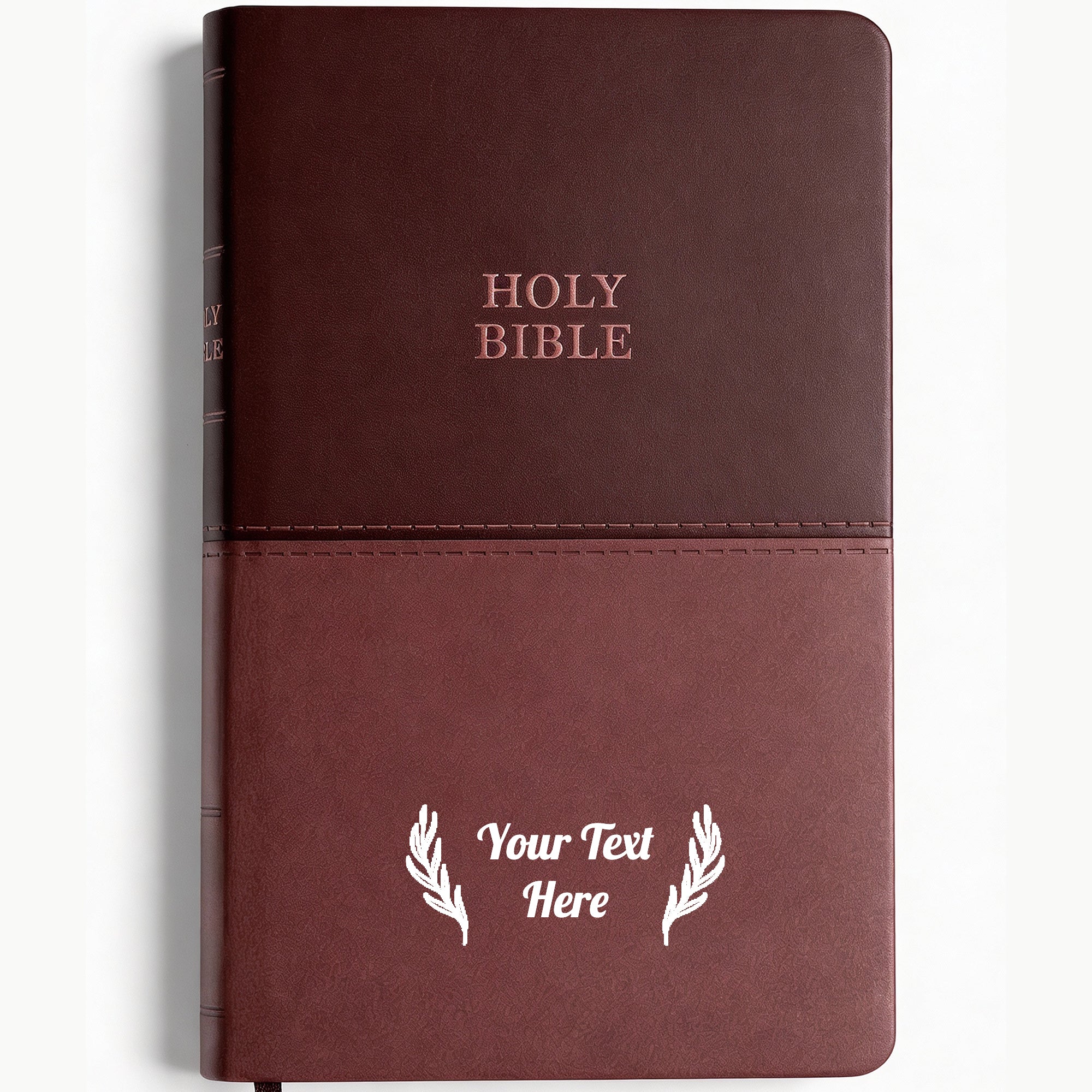 Personalized KJV Bible Brown Thinline - Red Letter - Floral Frame