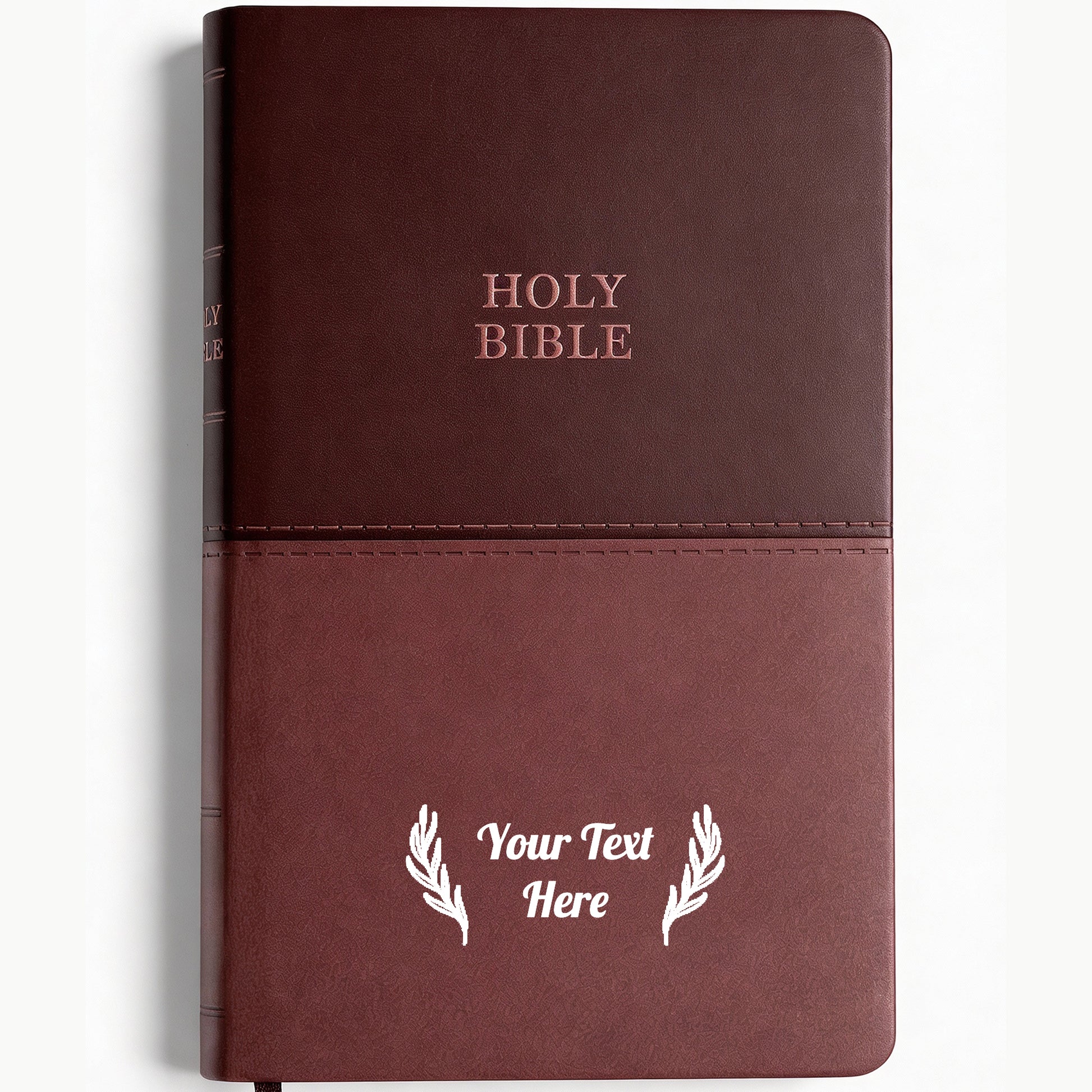 Personalized KJV Bible Brown Thinline - Red Letter - Floral Frame