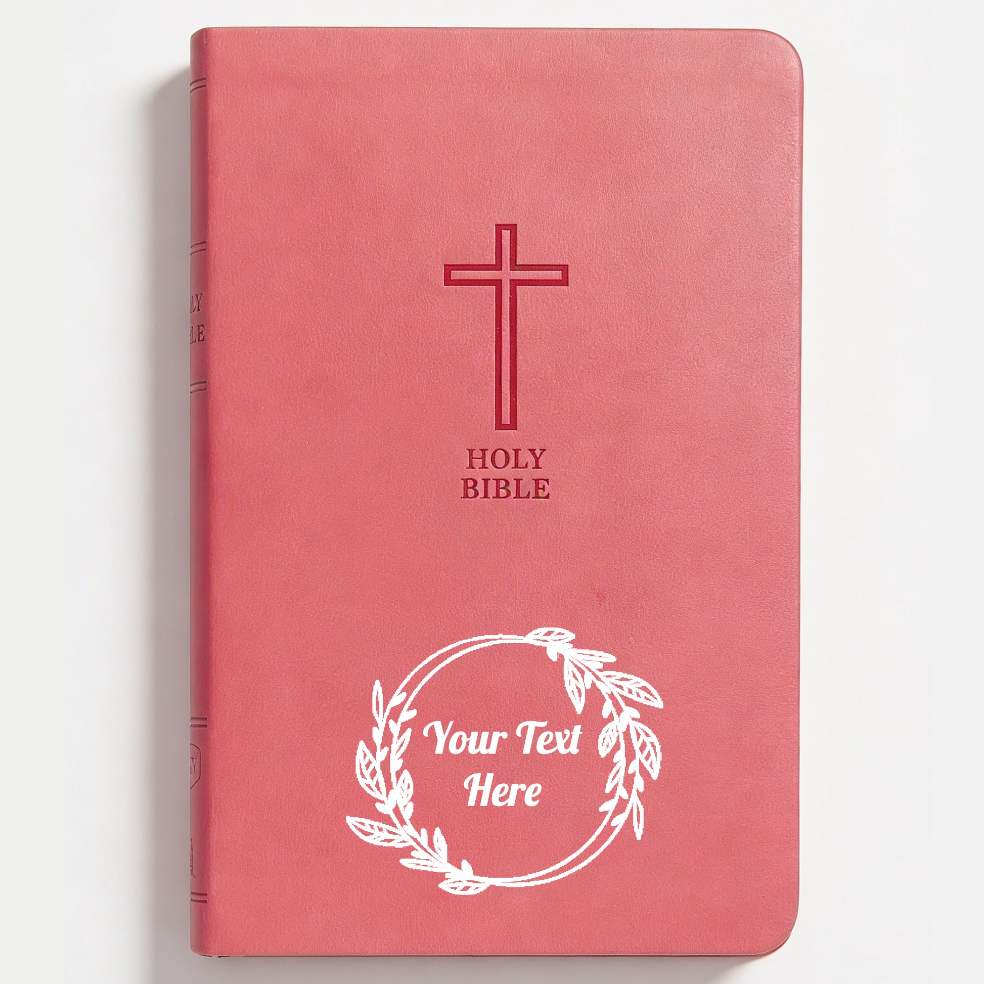 Personalized KJV Pink Value Thinline Bible - Red Letter - Floral Frame