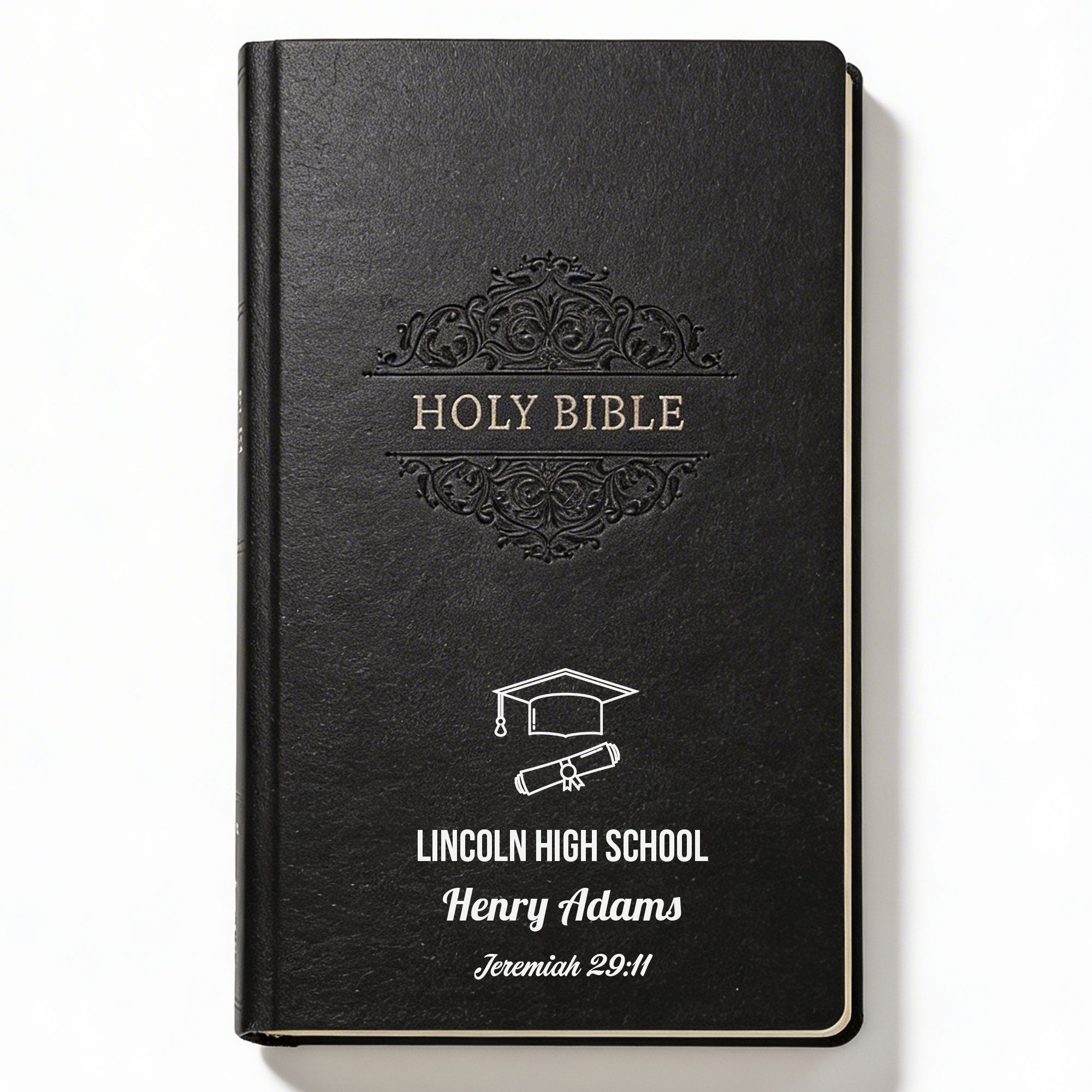 Personalized NIV Bible Black - Graduation Design