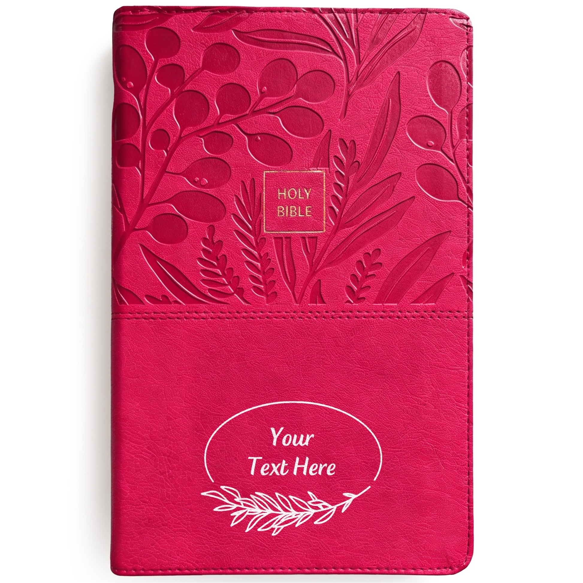 Personalized NKJV Large Print Pink Reference Bible - Red Letter - Cross Frame