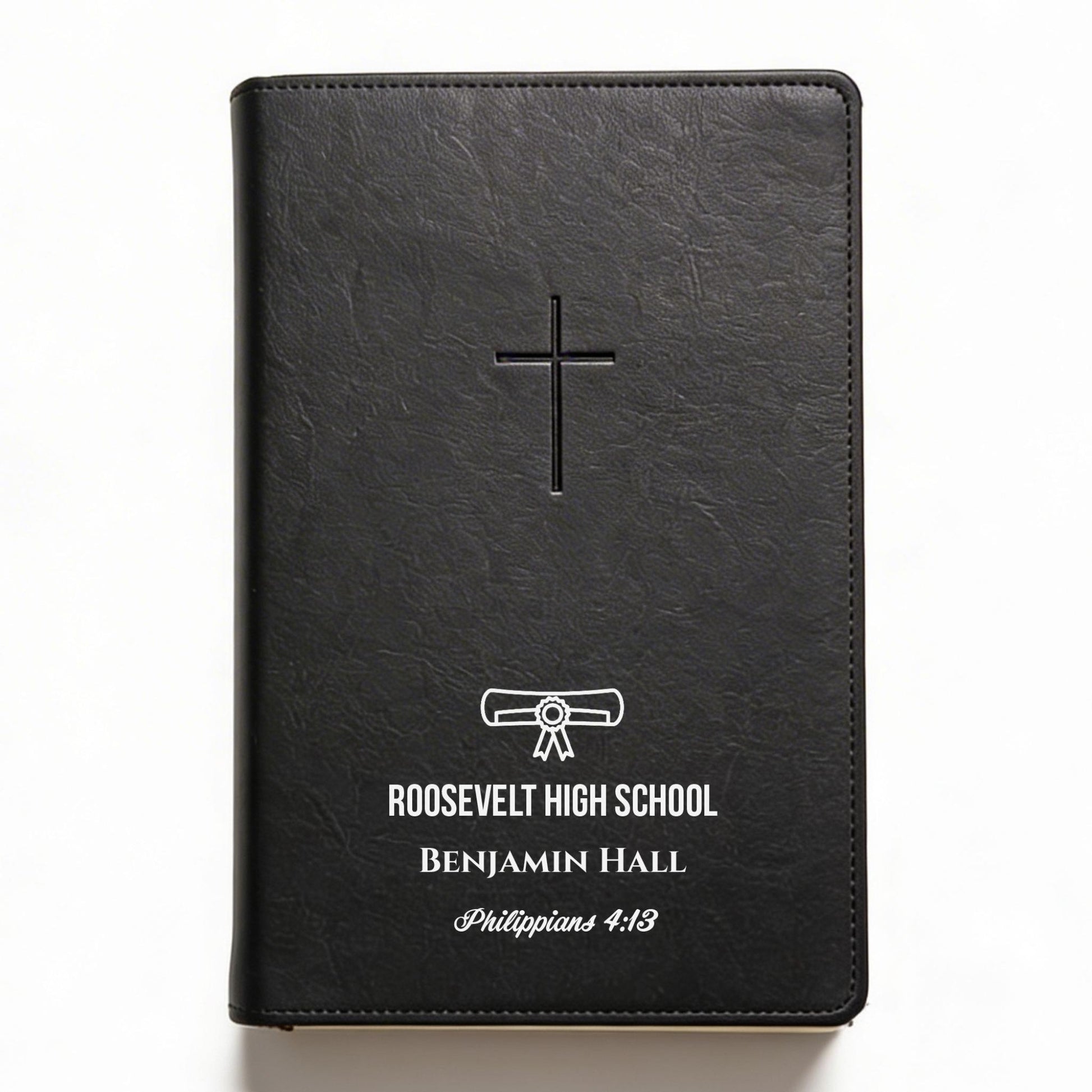 Personalized NLT Bible Black - Graduation Design - Red Letter, Filament Enabled