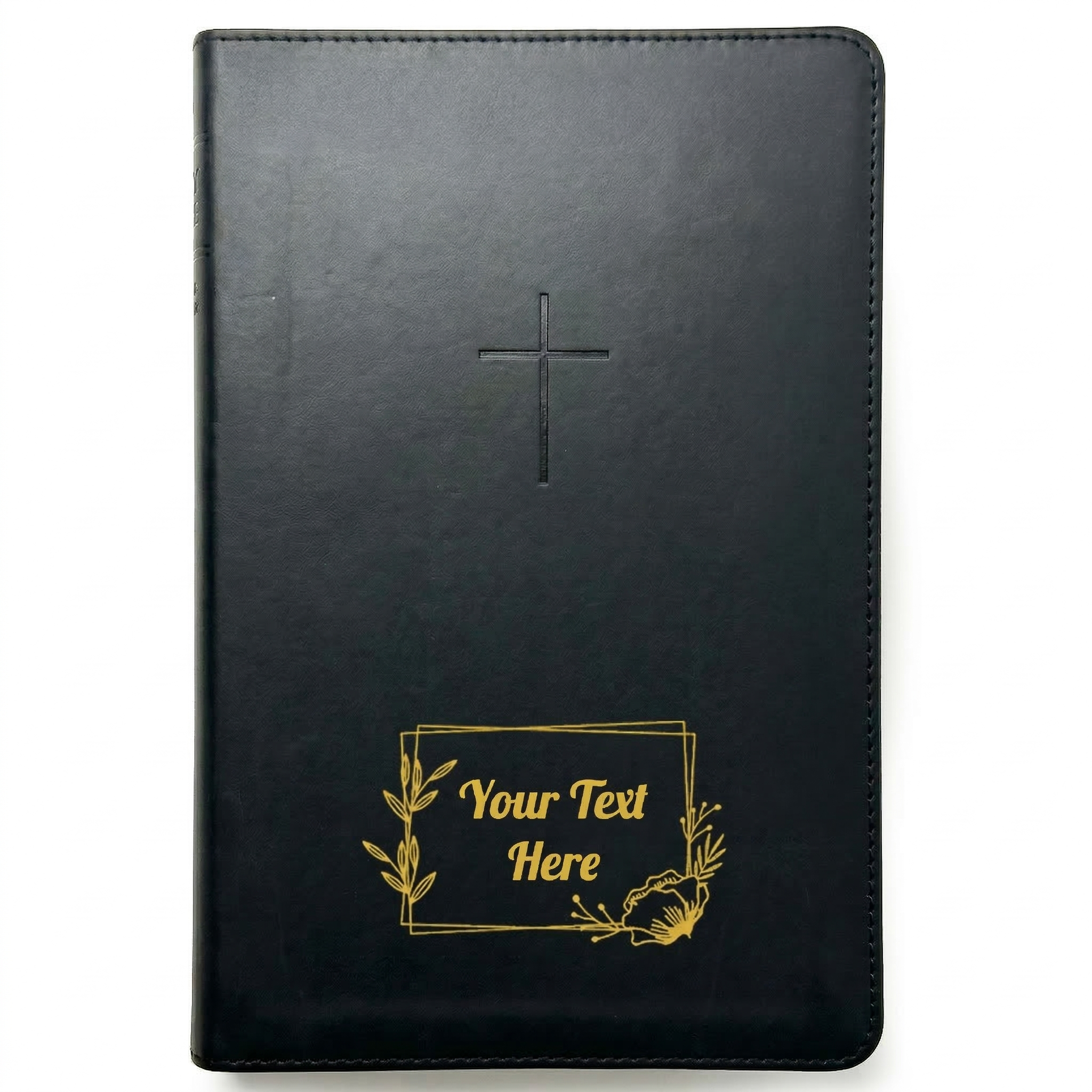 Personalized NLT Bible Black - Red Letter, Filament Enabled - Floral Frame