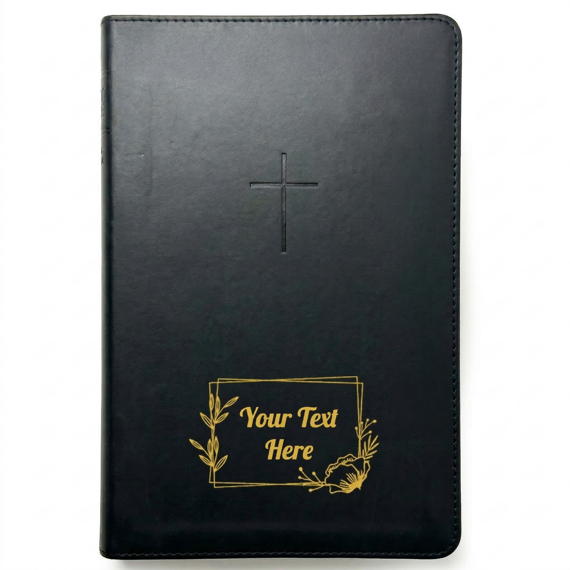 Personalized NLT Bible Black - Red Letter, Filament Enabled - Floral Frame