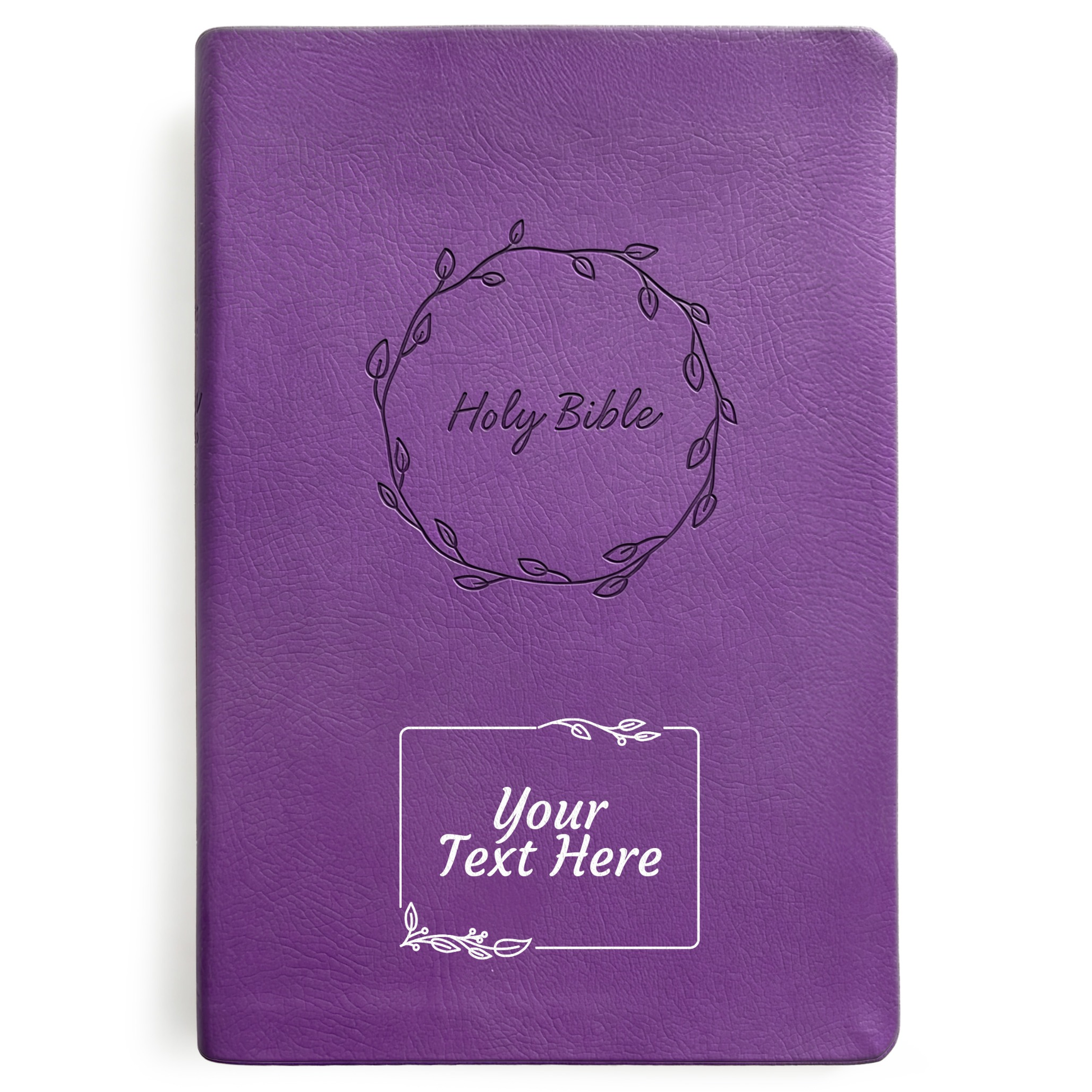Personalized NKJV Large Print Purple Value Thinline Bible - Red Letter - Floral Frame