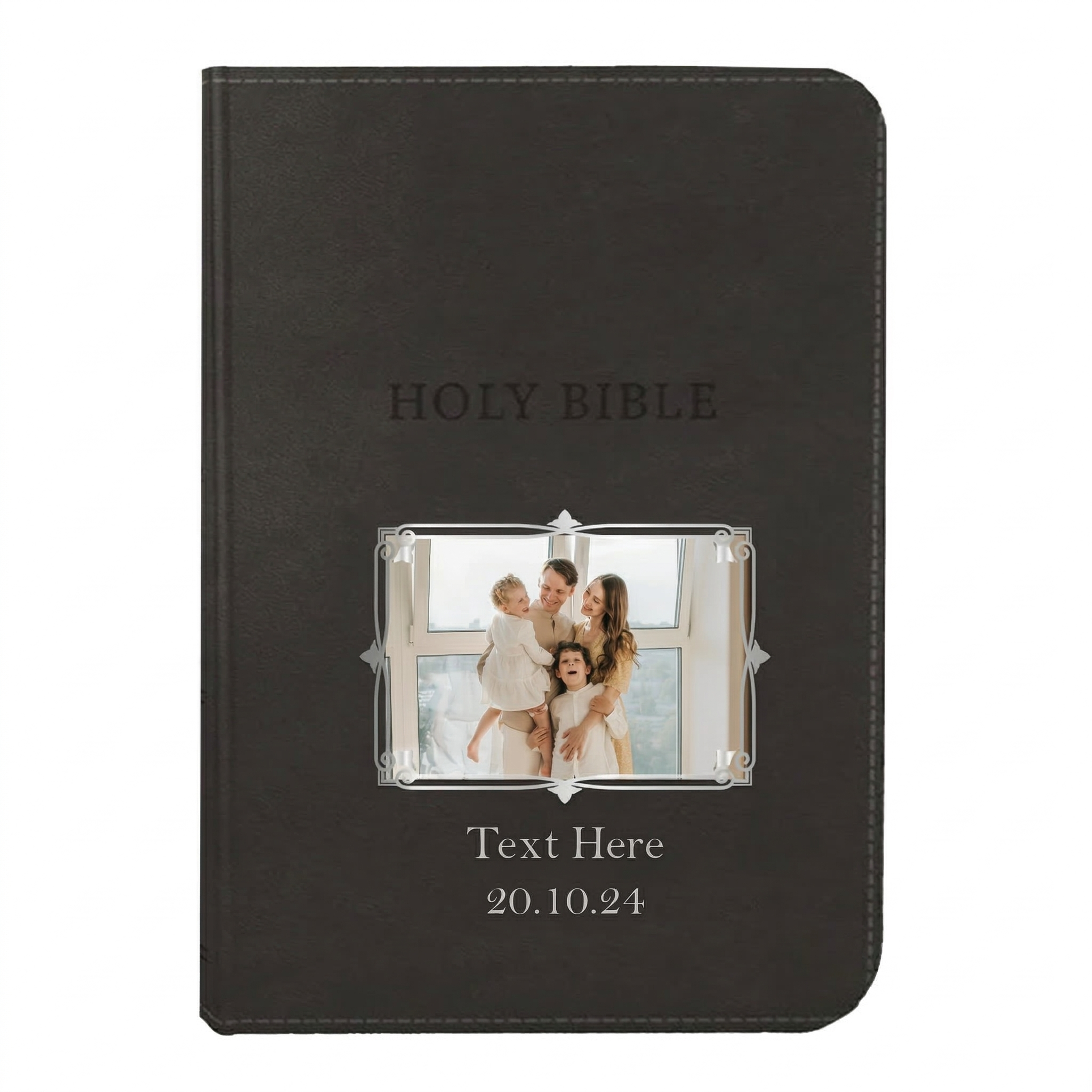 Personalized KJV Bible Black - Photo & Text - Red Letter