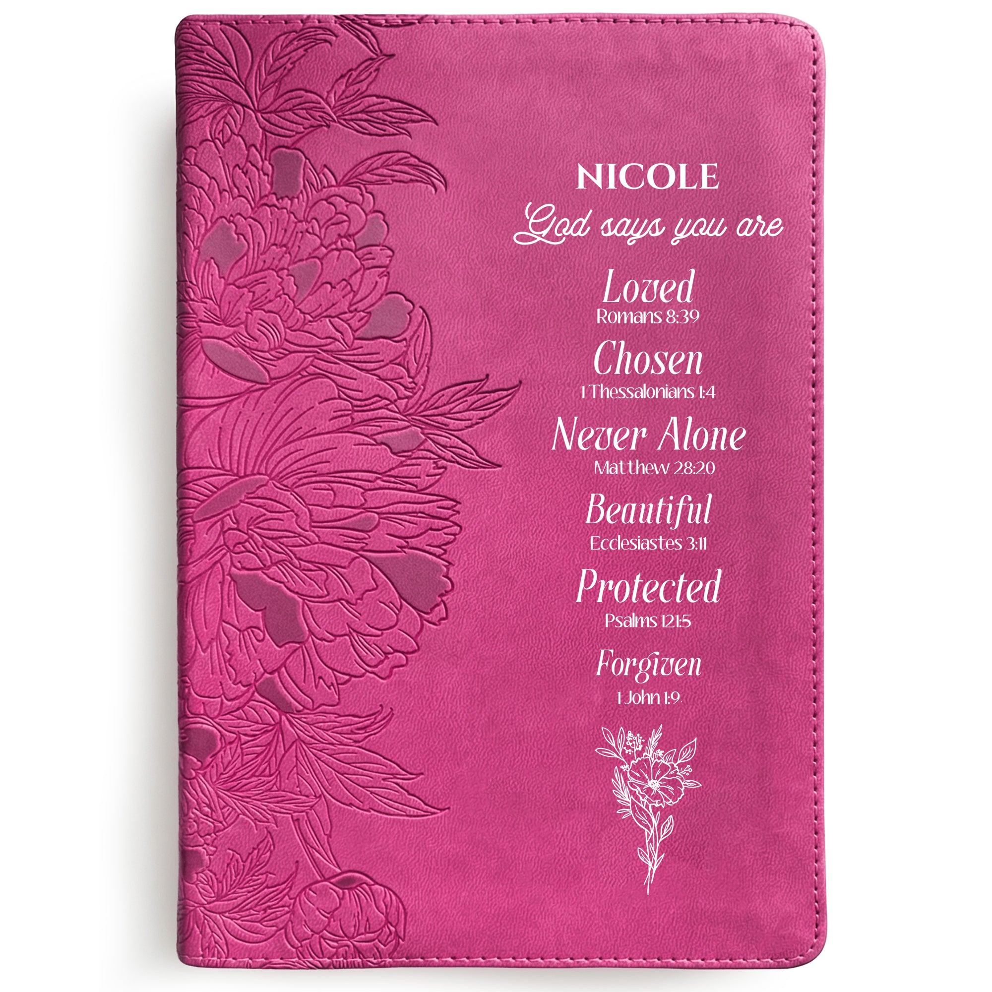 Personalized NLT Giant Print Bible - Red Letter, Filament Enabled - Peony Pink - Verse-Inspired