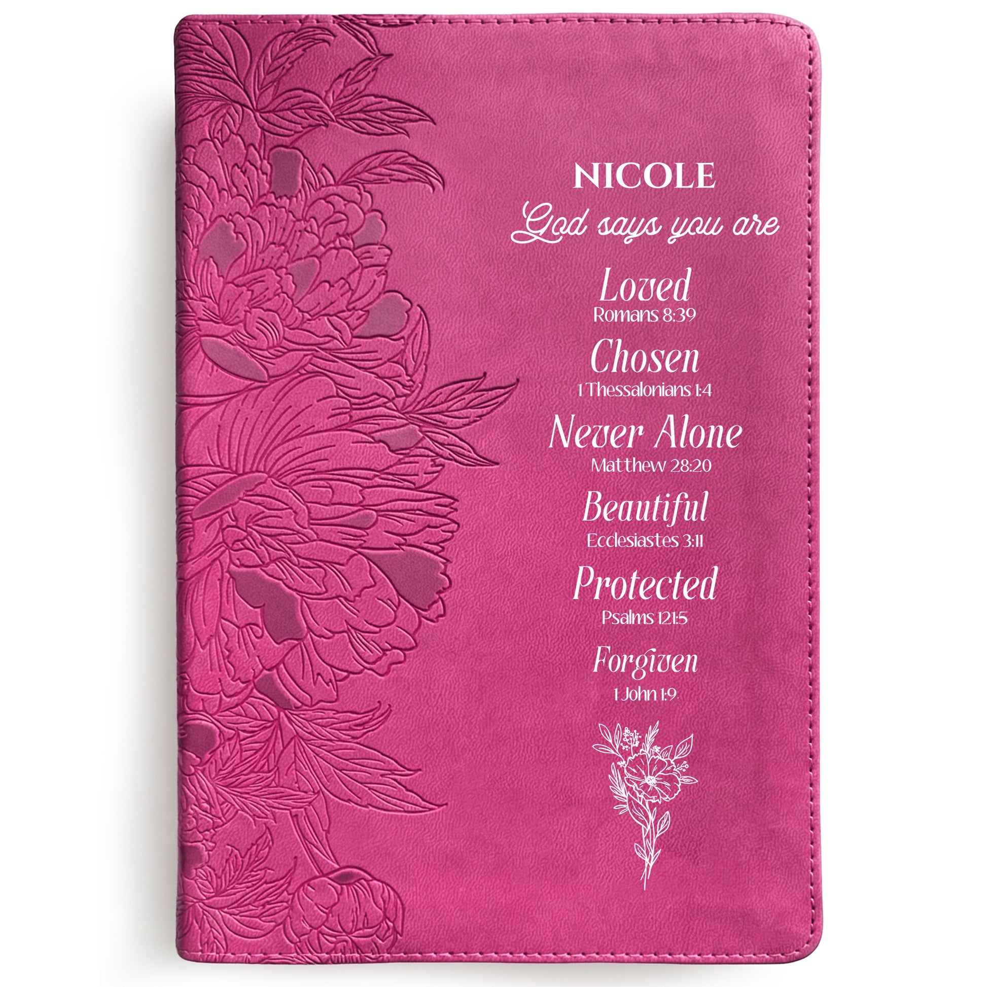 Personalized NLT Giant Print Bible - Red Letter, Filament Enabled - Peony Pink - Verse-Inspired