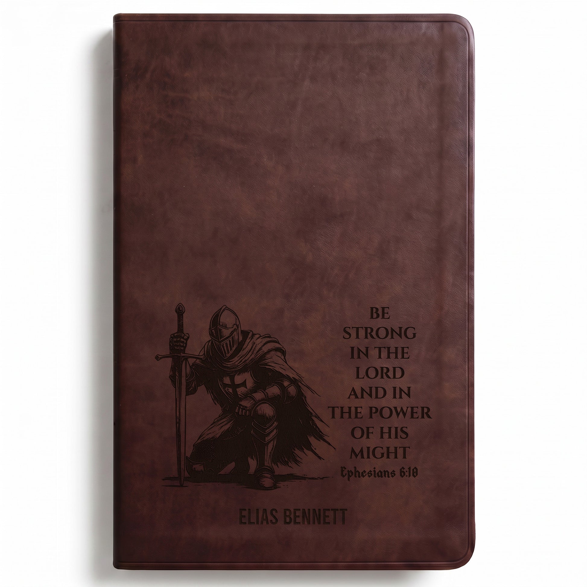 Personalized ESV Brown Bible - Knight Design