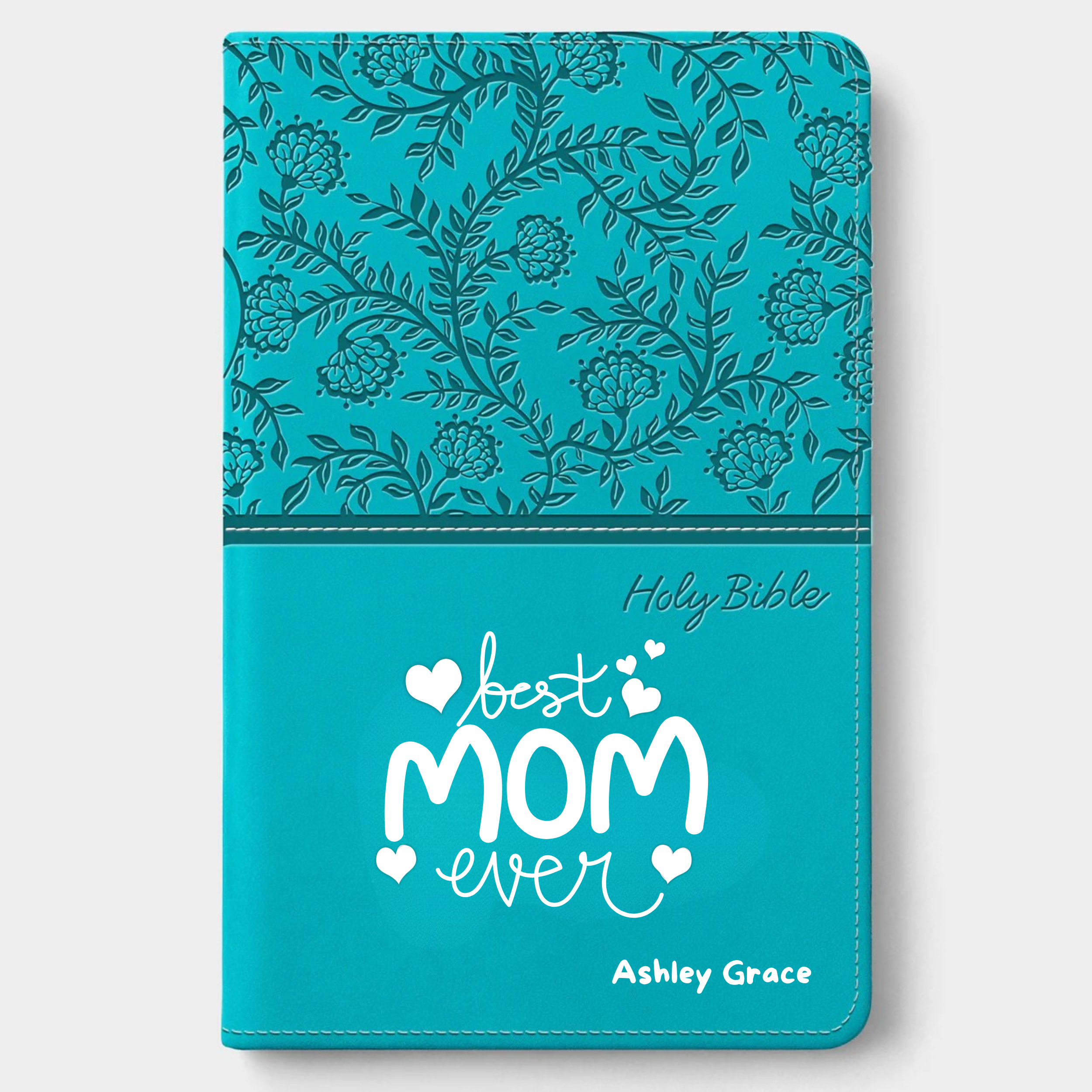 Personalized Mother's Day KJV Bible Turquoise - Red Letter - Best Mom Ever Design