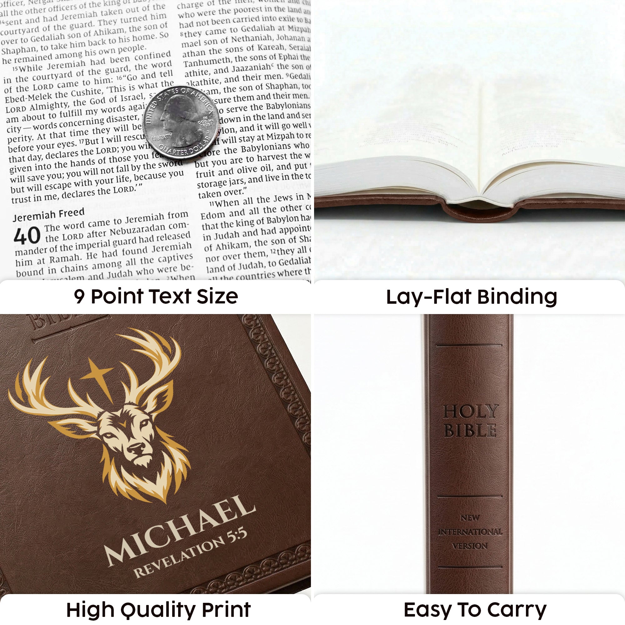 Personalized NIV Bible Brown Value Thinline - Deer Design