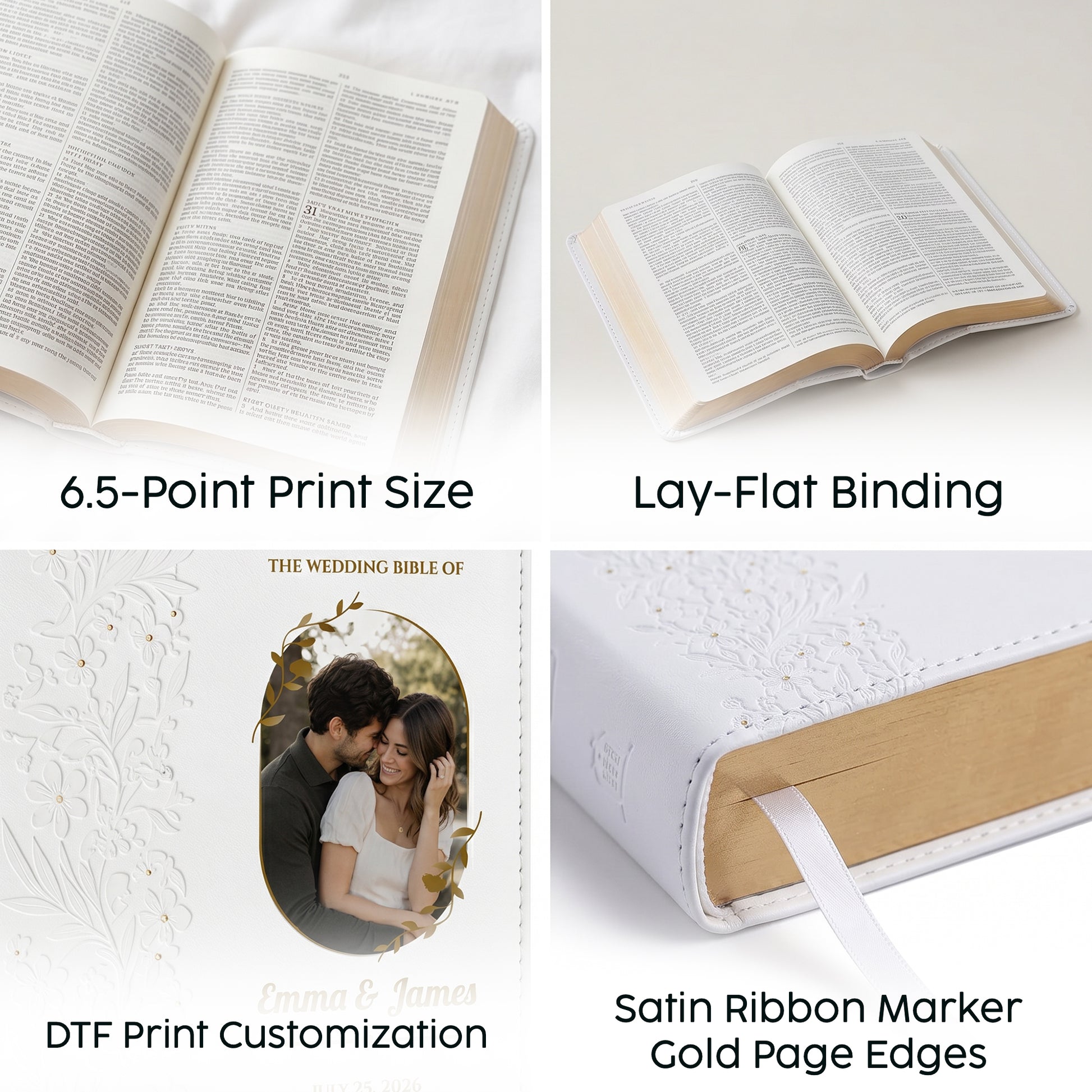 Personalized Wedding Bible - NKJV Bride's Bible - Custom Photo & Text
