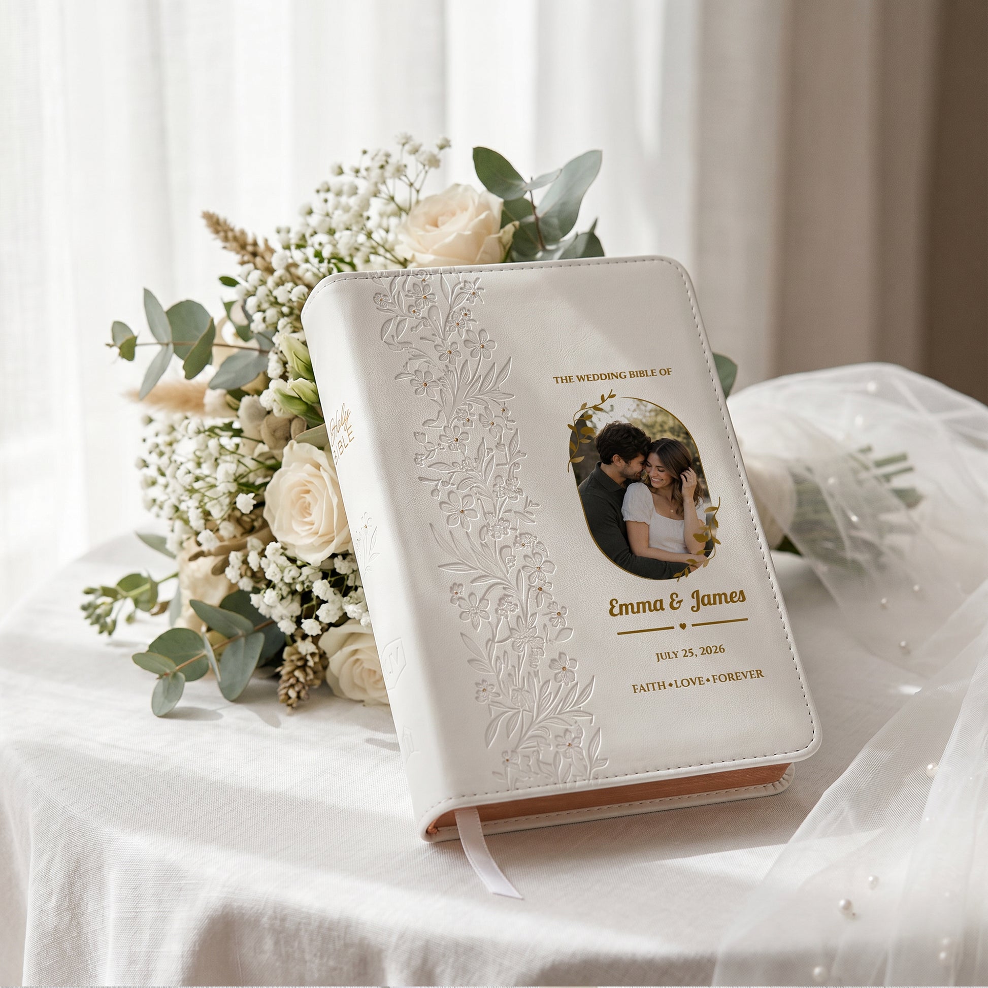 Personalized Wedding Bible - NKJV Bride's Bible - Custom Photo & Text