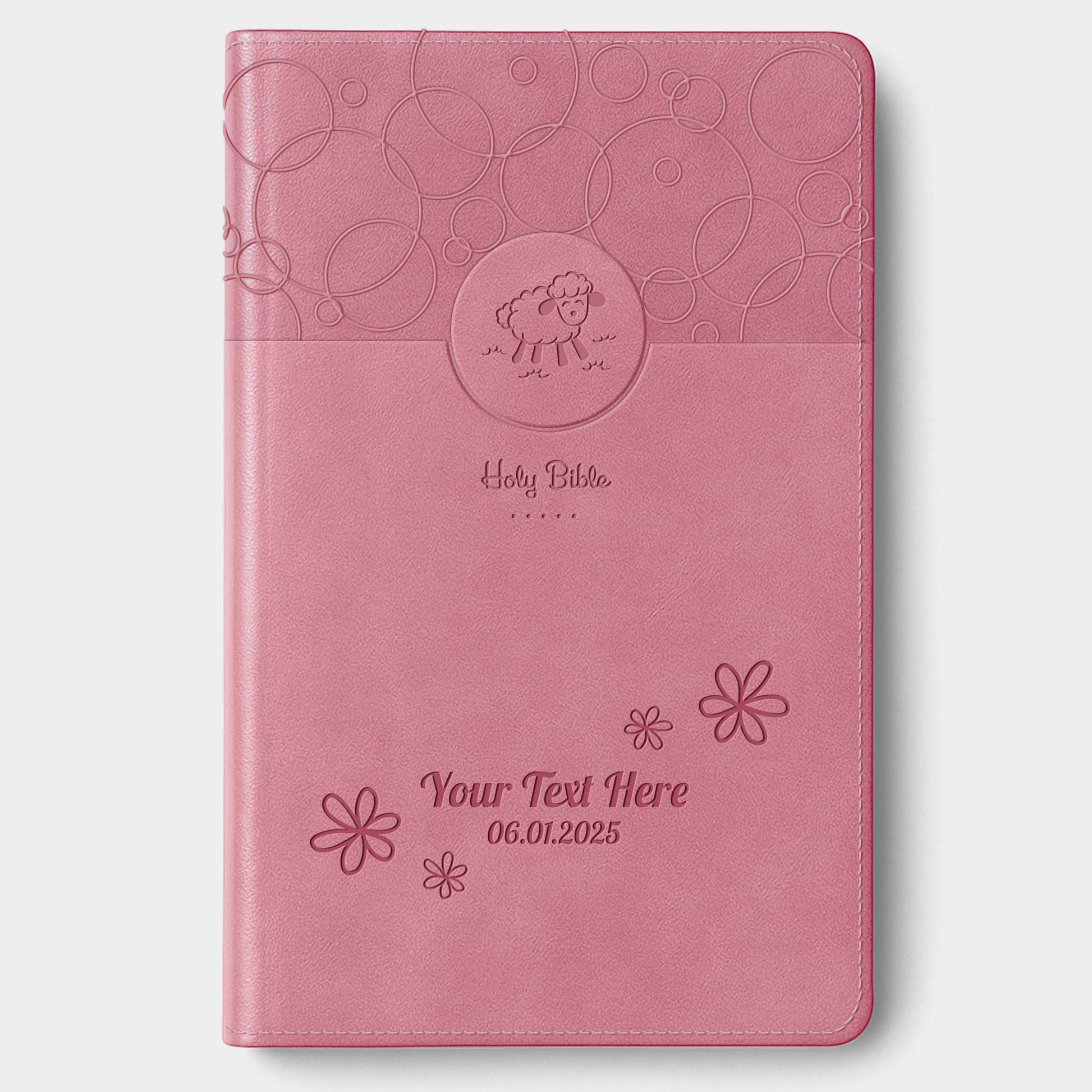 Personalized Baby's Bible Pink - NIV Engraved Floral Frame