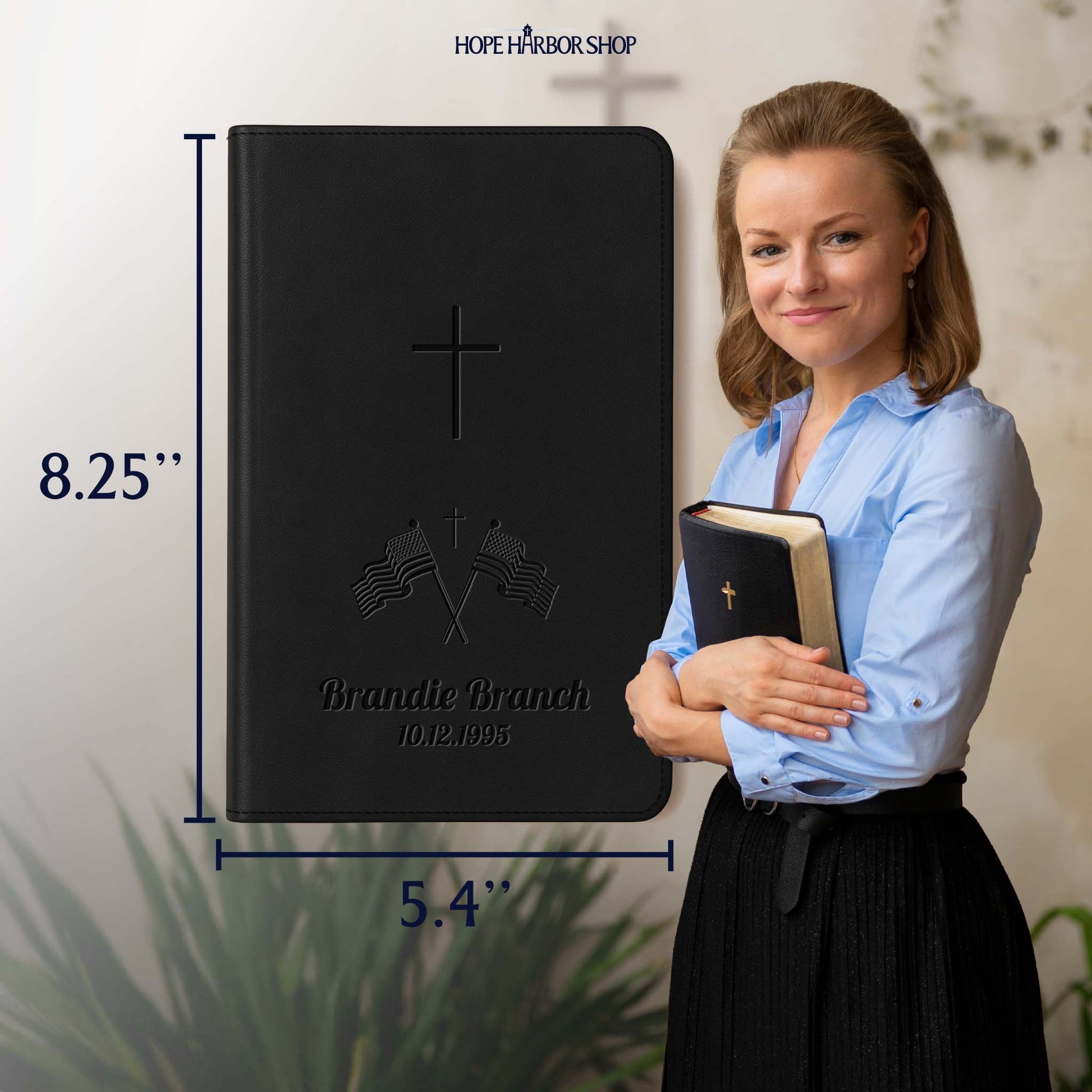 Personalized NLT Bible Black - Engraved USA Patriotic