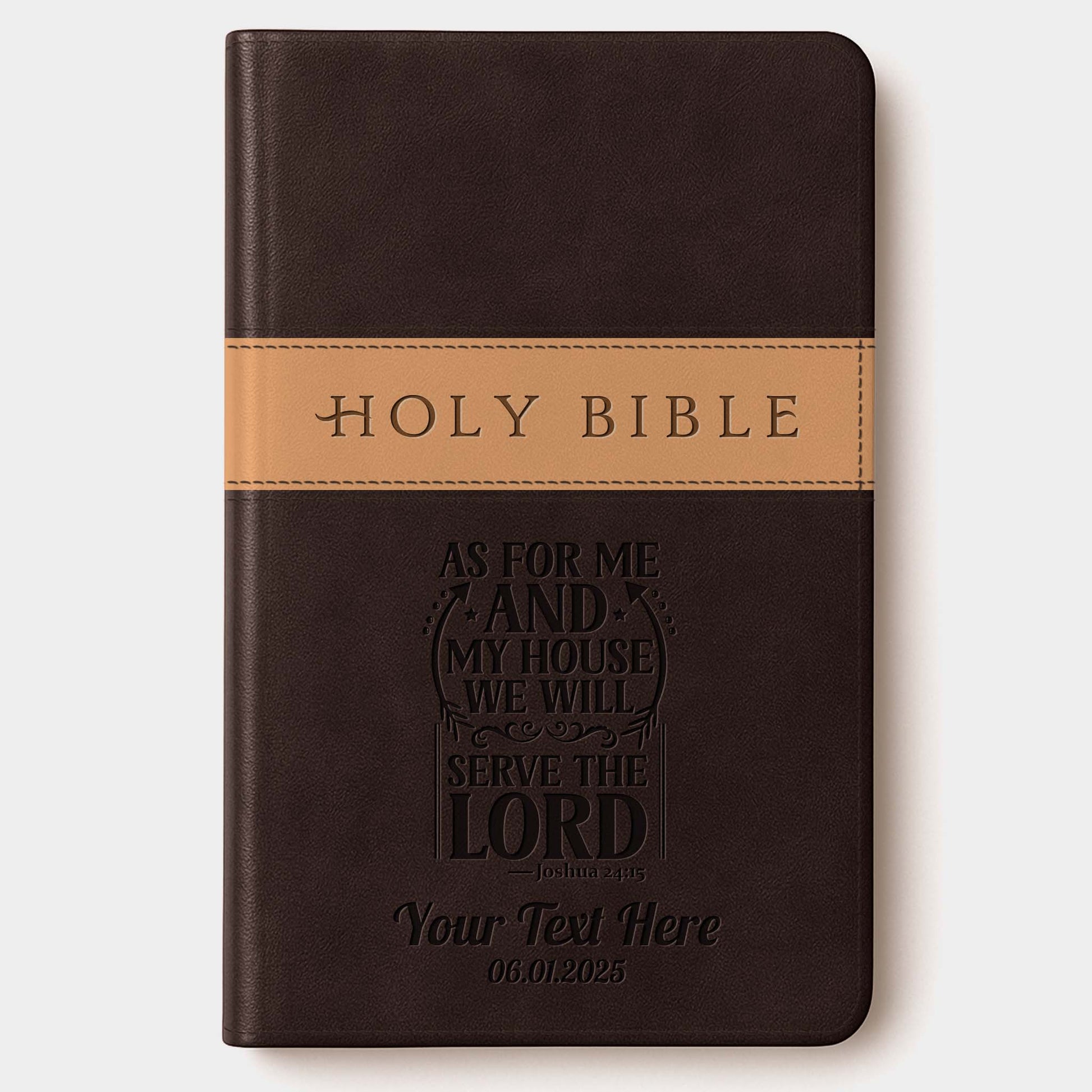 Personalized NLT Dark Brown/Tan Bible - Engraved Verse