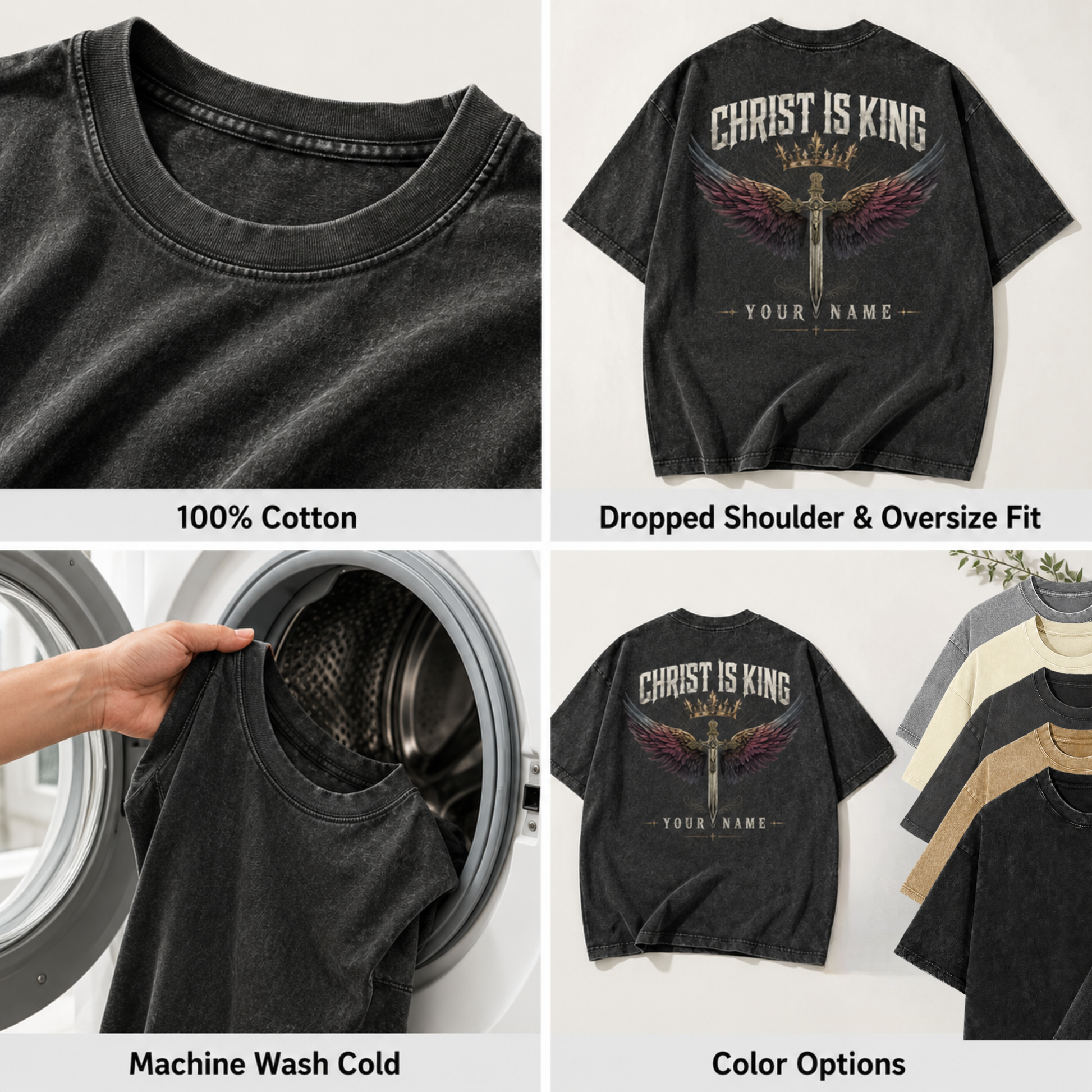 Custom Christian Shirt, God Has a Plan Acid Washed Graphic Tee with Name Number