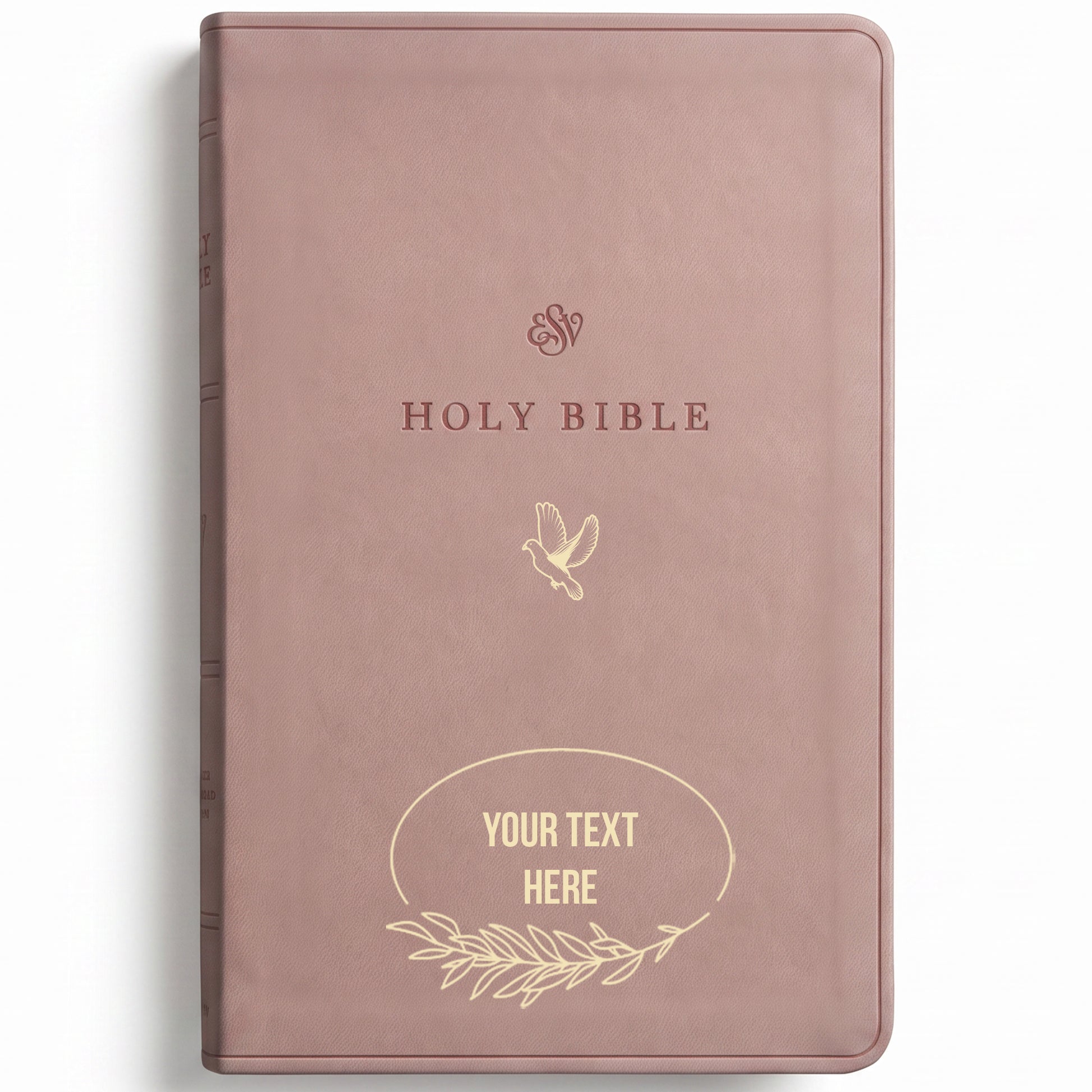 Personalized ESV Blush Rose Bible - Cross Frame