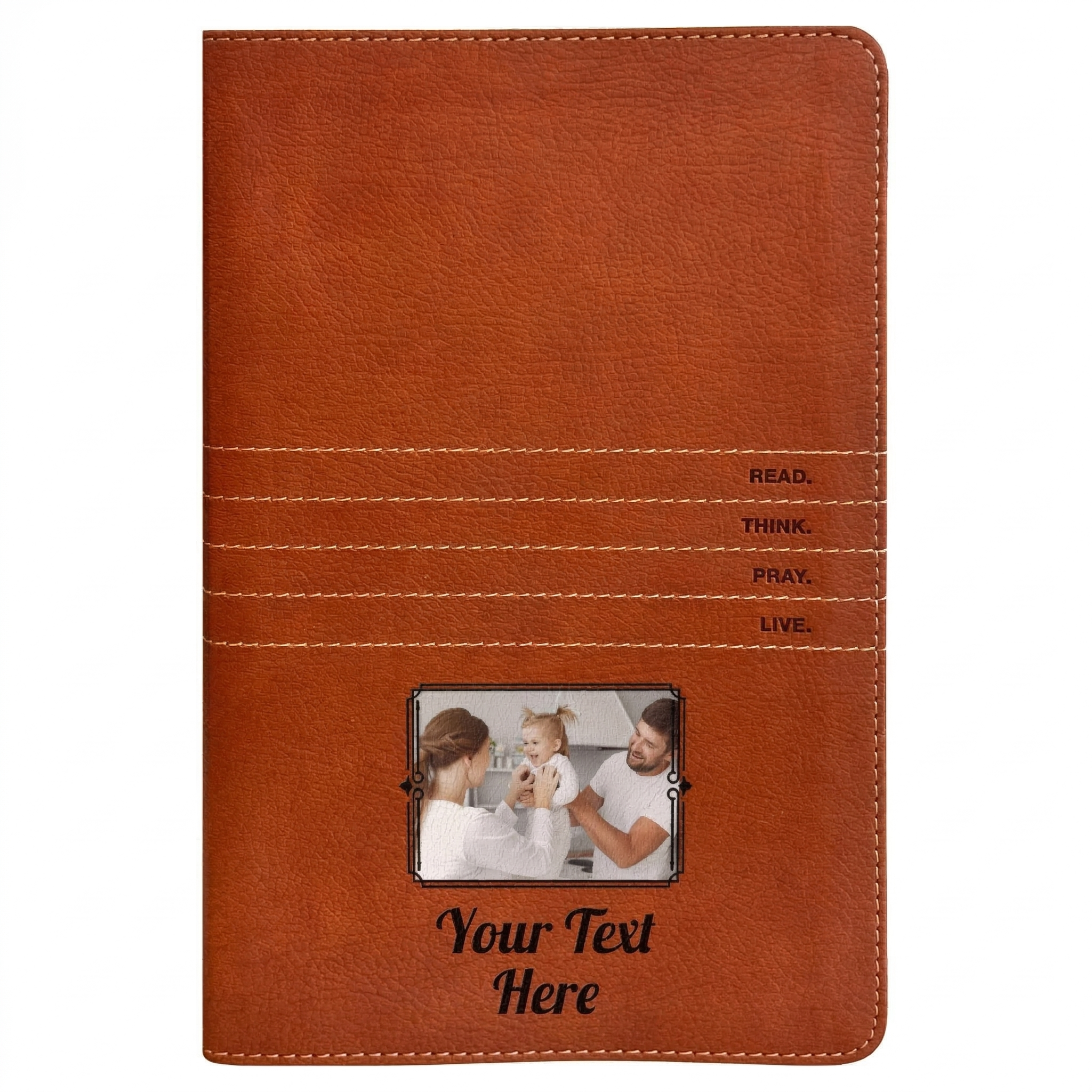 Personalized The Message Saddle Tan Bible - Photo & Text