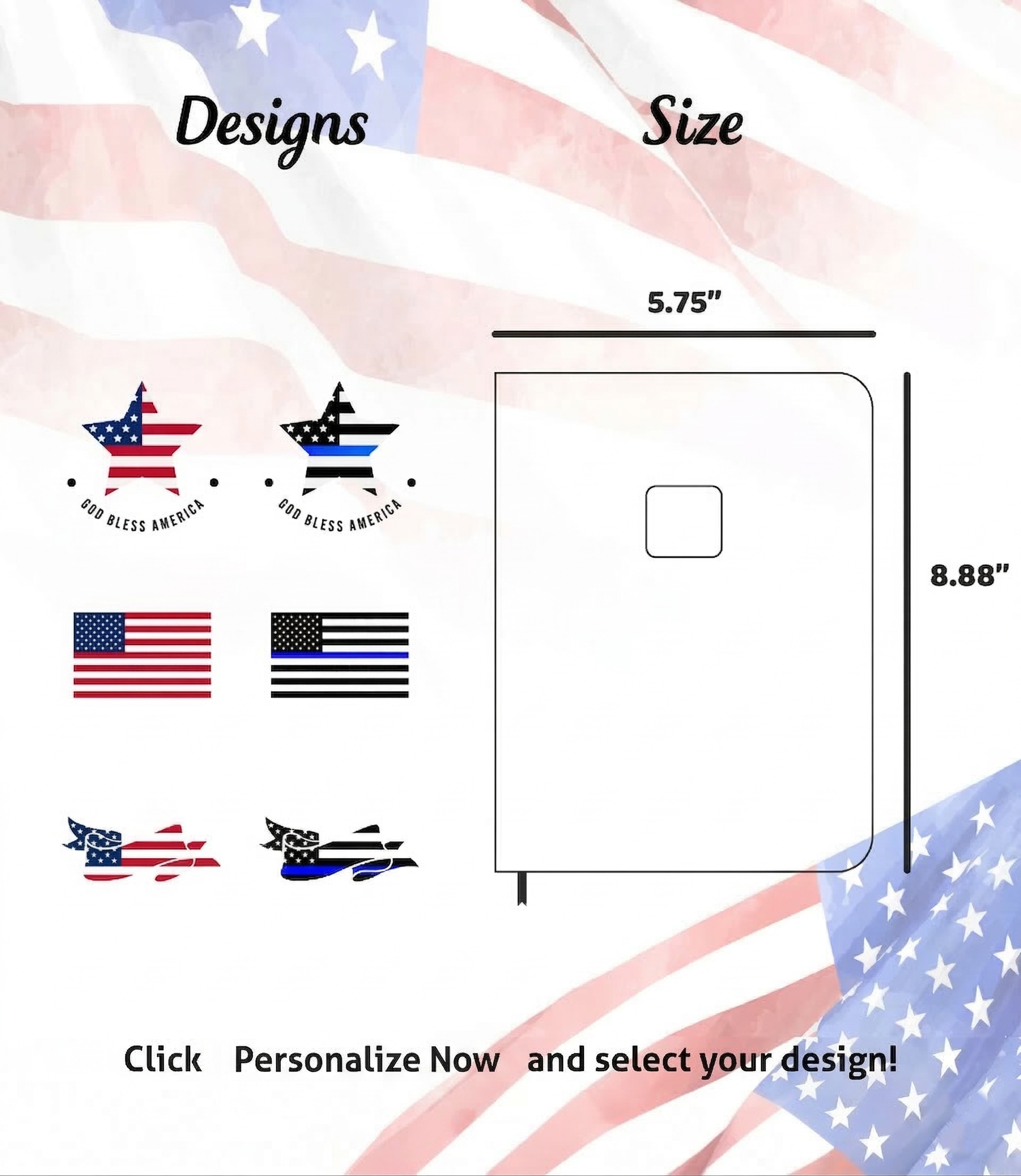 Personalized KJV Bible Black Thinline - Red Letter - USA Patriotic Flag