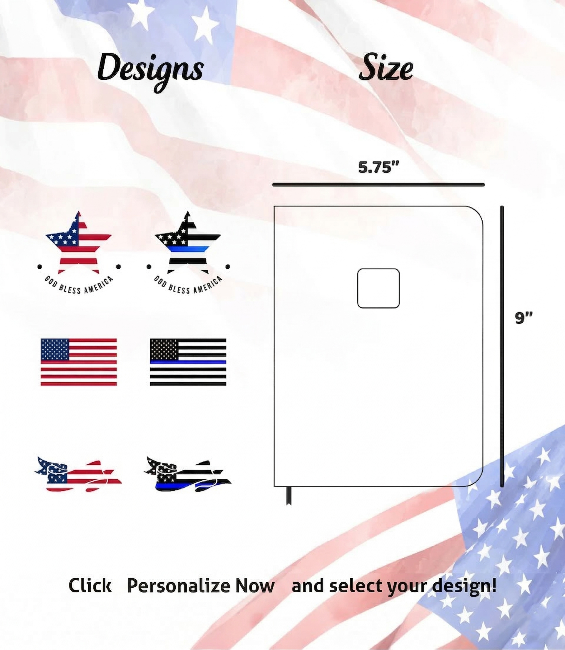 Personalized KJV Bible Navy Thinline - Red Letter - USA Patriotic Flag